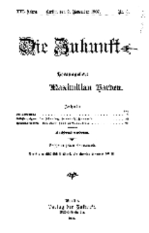 Die Zukunft, 9. November, Jahrg. XVI, Bd. 61, Nr 6.