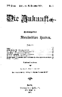 Die Zukunft, 16. November, Jahrg. XVI, Bd. 61, Nr 7.