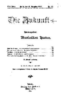 Die Zukunft, 21. Dezember, Jahrg. XVI, Bd. 61, Nr 12.