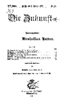 Die Zukunft, 4. Januar, Jahrg. XVI, Bd. 62, Nr 14.