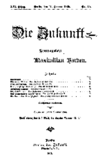 Die Zukunft, 11. Januar, Jahrg. XVI, Bd. 62, Nr 15.