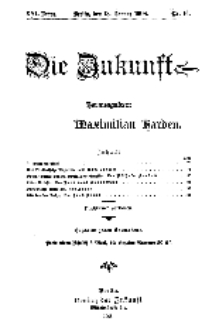Die Zukunft, 18. Januar, Jahrg. XVI, Bd. 62, Nr 16.