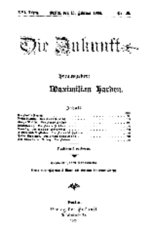 Die Zukunft, 15. Februar, Jahrg. XVI, Bd. 62, Nr 20.