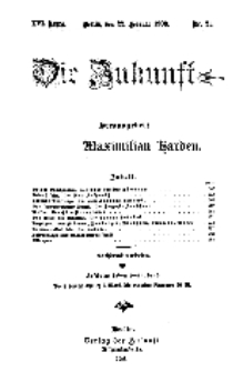 Die Zukunft, 22. Februar, Jahrg. XVI, Bd. 62, Nr 21.