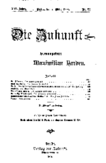 Die Zukunft, 7. März, Jahrg. XVI, Bd. 62, Nr 23.