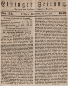 Elbinger Zeitung, No. 83 Sonnabend, 15. Juli 1843