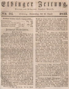 Elbinger Zeitung, No. 94 Donnerstag, 10. August 1843