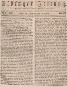 Elbinger Zeitung, No. 96 Montag, 14. August 1843
