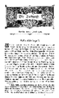 Die Zukunft, 3. Juni, Bd. 27.