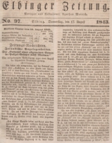 Elbinger Zeitung, No. 97 Donnerstag, 17. August 1843