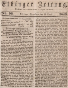 Elbinger Zeitung, No. 98 Sonnabend, 19. August 1843