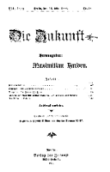Die Zukunft, 16. Mai, Jahrg. XVI, Bd. 63, Nr 33.