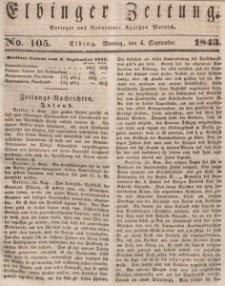 Elbinger Zeitung, No. 105 Montag, 4. September 1843