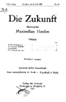 Die Zukunft, 1. Juli , Jahrg. XXX, Bd. 118, Nr 40.