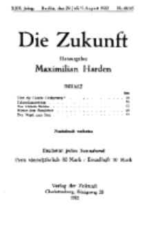 Die Zukunft, 29. Juli/ 5. August, Jahrg. XXX, Bd. 118, Nr 44/45.