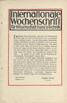 Internationale Wochenschrift für Wissenschaft Kunst u.Technik [ulotka]
