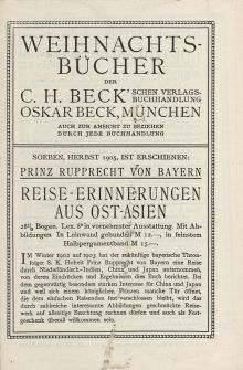 Weihnachtsbücher der C. H. Beck'schen Verlagsbuchhandlung, Oskar Beck, München [ulotka]