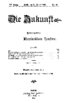 Die Zukunft, 31. August, Jahrg. XV, Bd. 60, Nr 48.