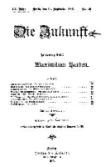 Die Zukunft, 14. September, Jahrg. XV, Bd. 60, Nr 50.