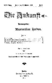 Die Zukunft, 11. Oktober, Jahrg. XXII, Bd. 85, Nr 2.