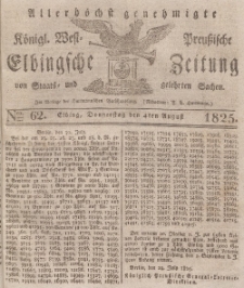 Elbingsche Zeitung, No. 62 Donnerstag, 4 August 1825