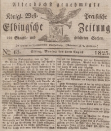 Elbingsche Zeitung, No. 63 Montag, 8 August 1825