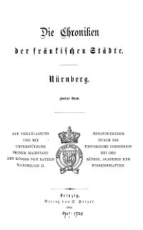 Die Chroniken der Deutschen Städte: T. 2. Bd. 2. Nürnberg