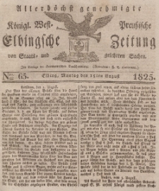 Elbingsche Zeitung, No. 65 Montag, 15 August 1825