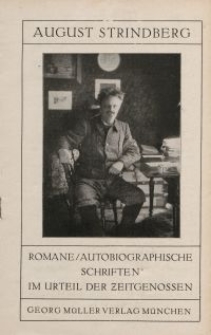 August Strindberg. Romane / Autobiographische Schriften...[ulotka]