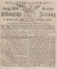 Elbingsche Zeitung, No. 70 Donnerstag, 1 September 1825