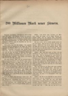 200 Millionen Mark neuer Steuern