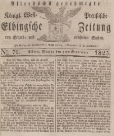 Elbingsche Zeitung, No. 71 Montag, 5 September 1825