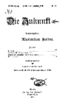 Die Zukunft, 1. Januar, Jahrg. XVIII, Bd. 70, Nr 14.