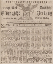 Elbingsche Zeitung, No. 73 Montag, 12 September 1825