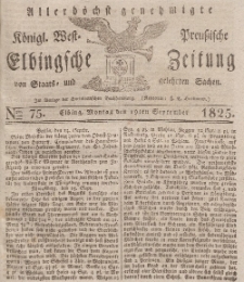 Elbingsche Zeitung, No. 75 Montag, 19 September 1825