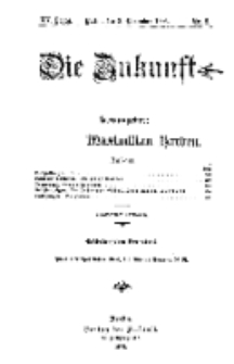 Die Zukunft, 3. November, Jahrg. XV, Bd. 57, Nr 5.