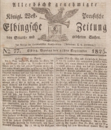 Elbingsche Zeitung, No. 77 Montag, 26 September 1825