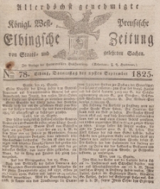 Elbingsche Zeitung, No. 78 Donnerstag, 29 September 1825
