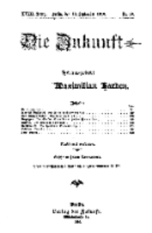 Die Zukunft, 10. September, Jahrg. XVIII, Bd. 72, Nr 50.