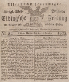 Elbingsche Zeitung, No. 81 Montag, 10 Oktober 1825