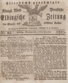 Elbingsche Zeitung, No. 83 Montag, 16 Oktober 1825