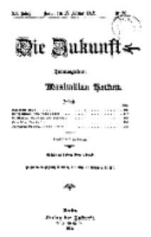 Die Zukunft, 17. Februar, Jahrg. XX, Bd. 78, Nr 20.