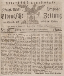 Elbingsche Zeitung, No. 87 Montag, 31 Oktober 1825