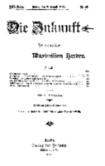 Die Zukunft, 8. August, Jahrg. XXII, Bd. 88, Nr 45.