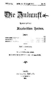 Die Zukunft, 22. August, Jahrg. XXII, Bd. 88, Nr 47.