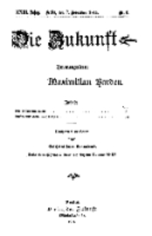 Die Zukunft, 7. November, Jahrg. XXIII, Bd. 89, Nr 6.