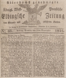 Elbingsche Zeitung, No. 89 Montag, 7 November 1825