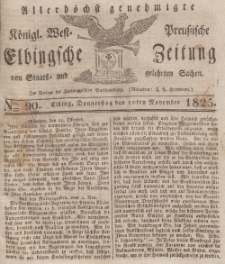 Elbingsche Zeitung, No. 90 Donnerstag, 10 November 1825