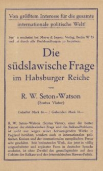 Die südslawische Frage im Habsburger Reiche [ulotka]
