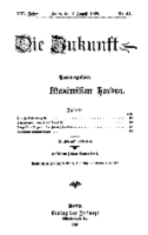 Die Zukunft, 1. August, Jahrg. XVI, Bd. 64, Nr 44.